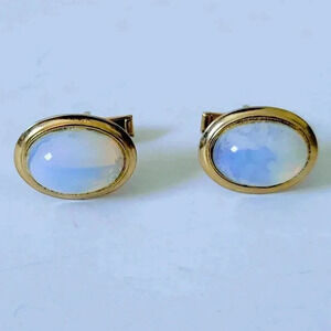 Mercury Gold Tone Cufflinks Faux Mother of Pearl